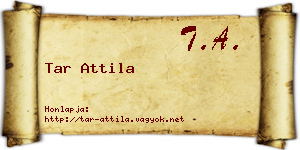 Tar Attila névjegykártya